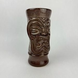 RARE Munktiki EEK Vintage Tiki Mug 7” Brown Drip Glaze 2001 #80 Paul Nielsen